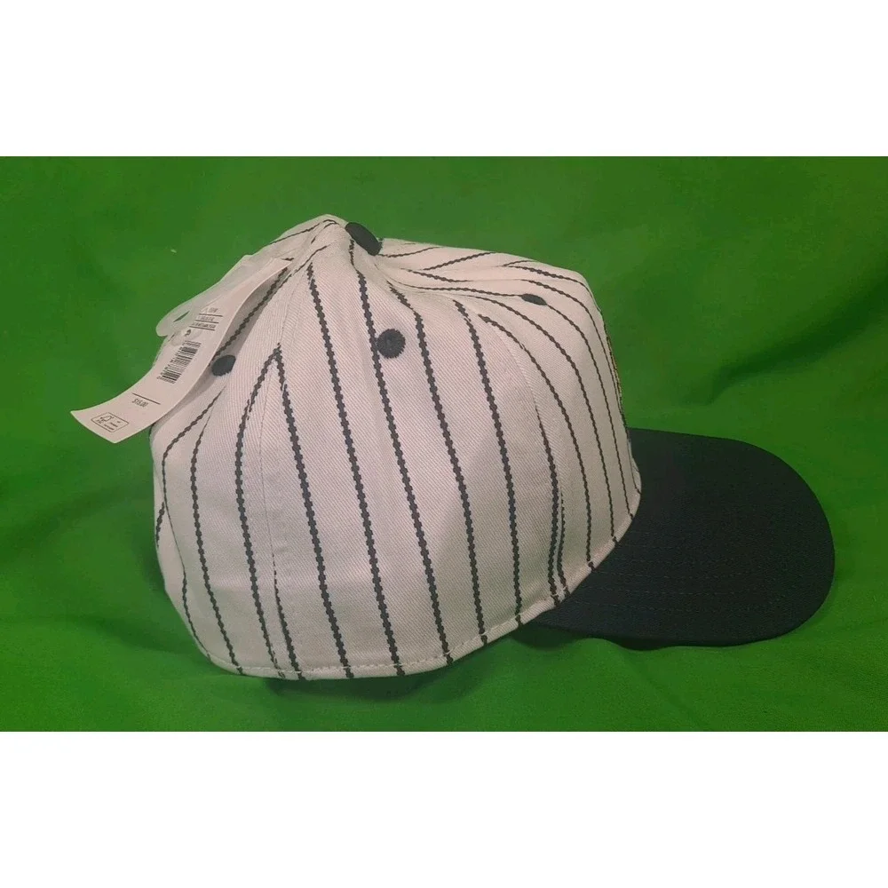 New York White Navy Striped Baseball Cap OSFM Strapback Unbranded Adjustable NWT